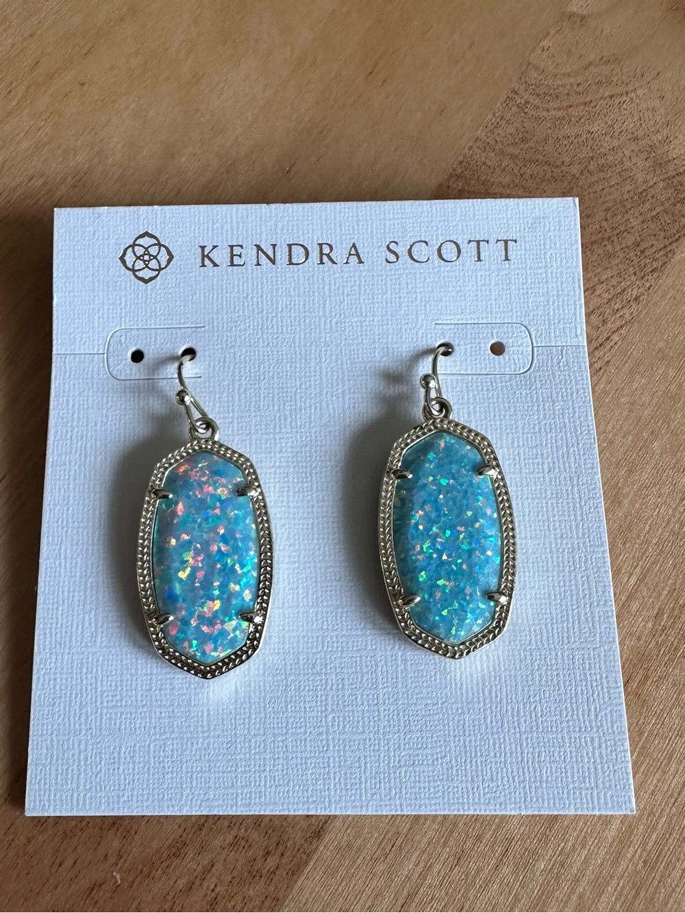 *Rare Find* ! Kendra Scott Authentic Dani Drop Earrings in Aqua Kyocera Opal